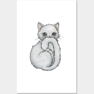 Cute Fluffy Kitten, Grey Posters and Art